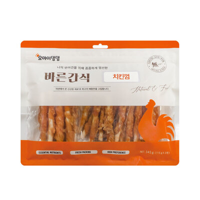 오마이댕댕 강아지 간식 닭고기 껌 347g 대용량 건강한 저지방 필수 애견간식